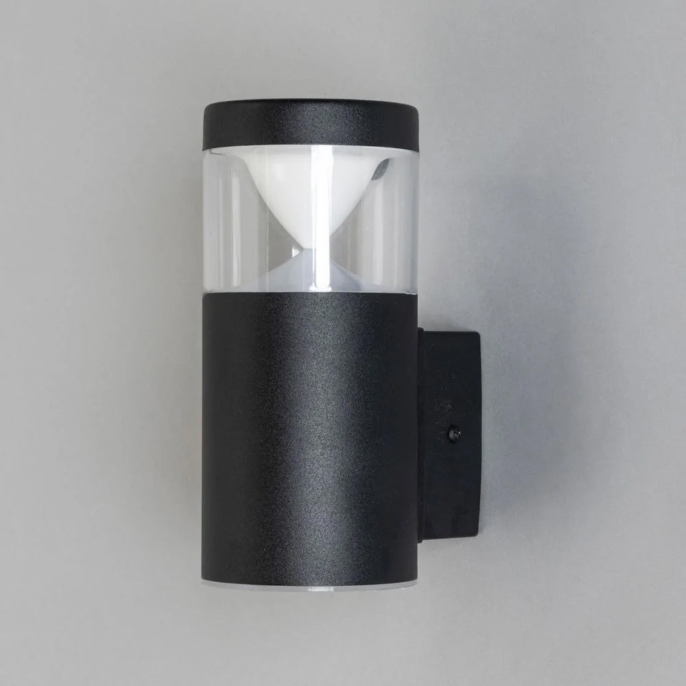 POLLUX | Outdoor Up Wall Lantern Cyclinder Spot Light | LED 4W | IP44 | Black