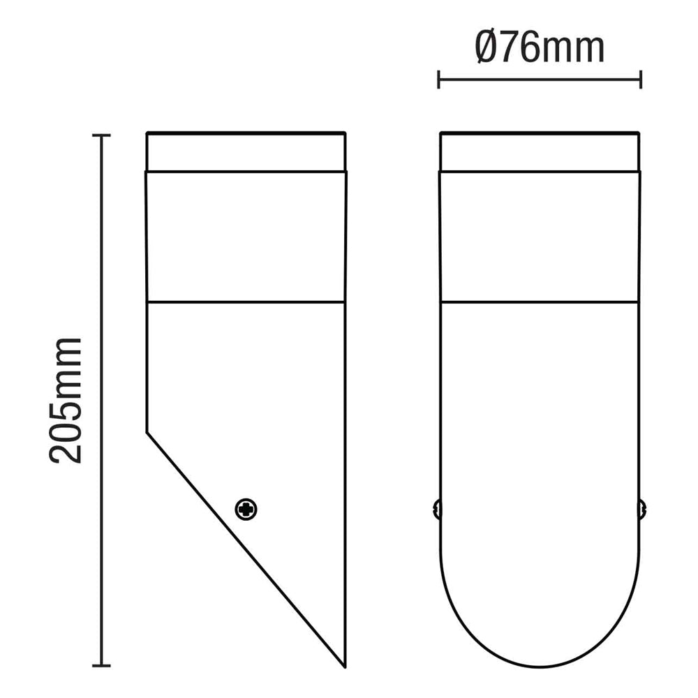 POLLUX | Outdoor Angled Up Wall Lantern Spot Porch & Garden Light | LED 4W 3000K | IP44 | Black