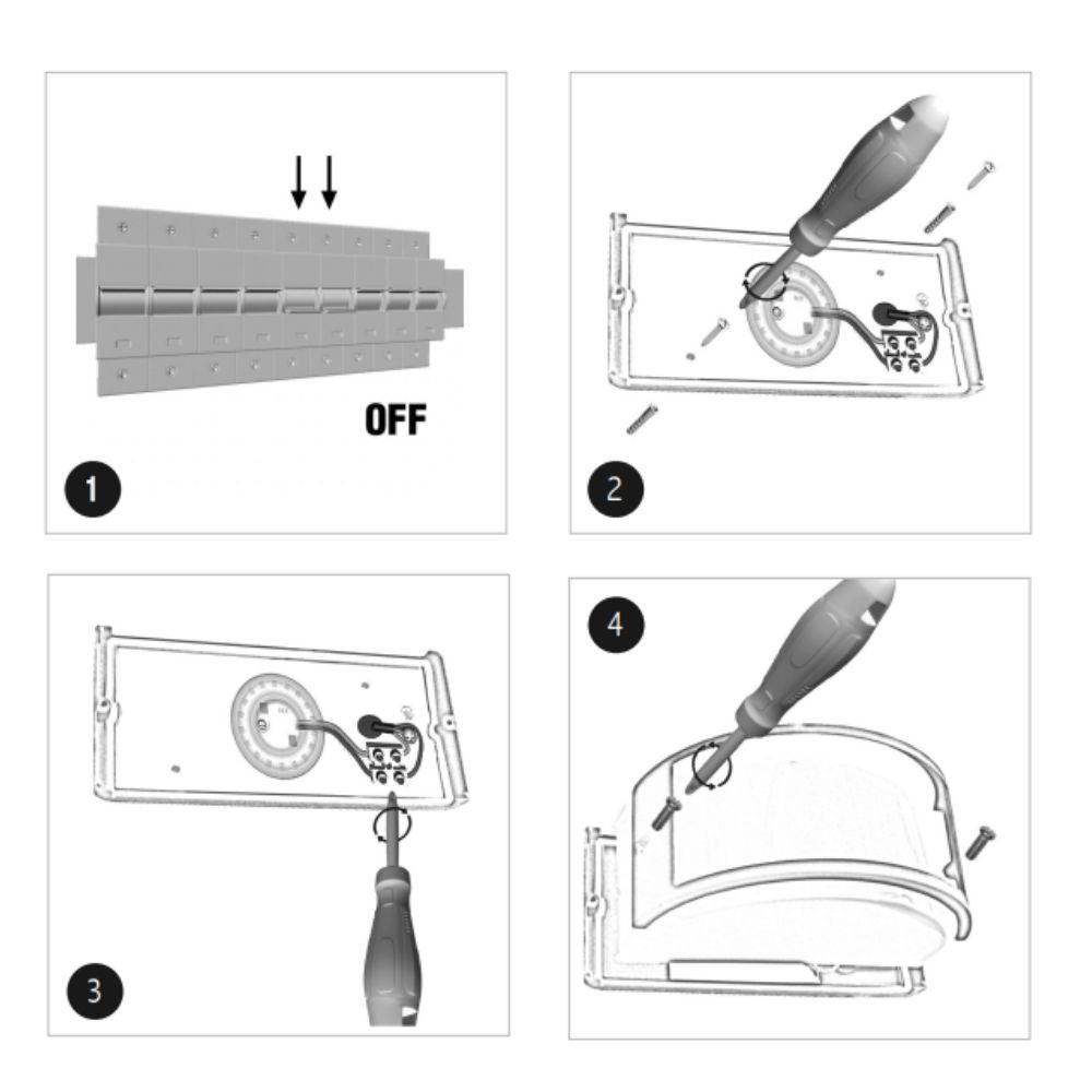 PAU | Outdoor Curved Bulkhead Wall Light Fitting | 10W LED | 4000K Neutral White | IP54 | Black
