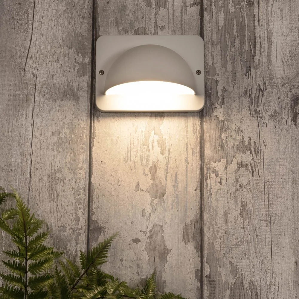 RENNES | Outdoor Curved Half Moon Down Wall Light Fitting | 10W LED | 4000K Neutral White | IP54 | White