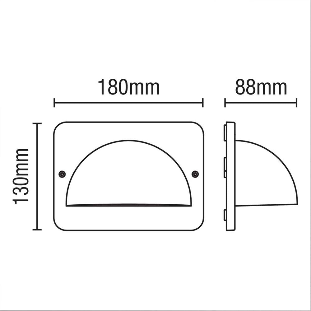 RENNES | Outdoor Curved Half Moon Down Wall Light Fitting | 10W LED | 4000K Neutral White | IP54 | White