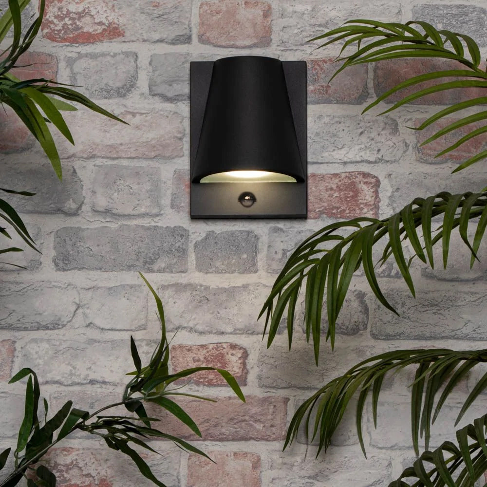 VESOUL | Outdoor Down Wall Porch Lantern Spot Light | GU10 | IP43 | Anthracite | PIR Motion Sensor