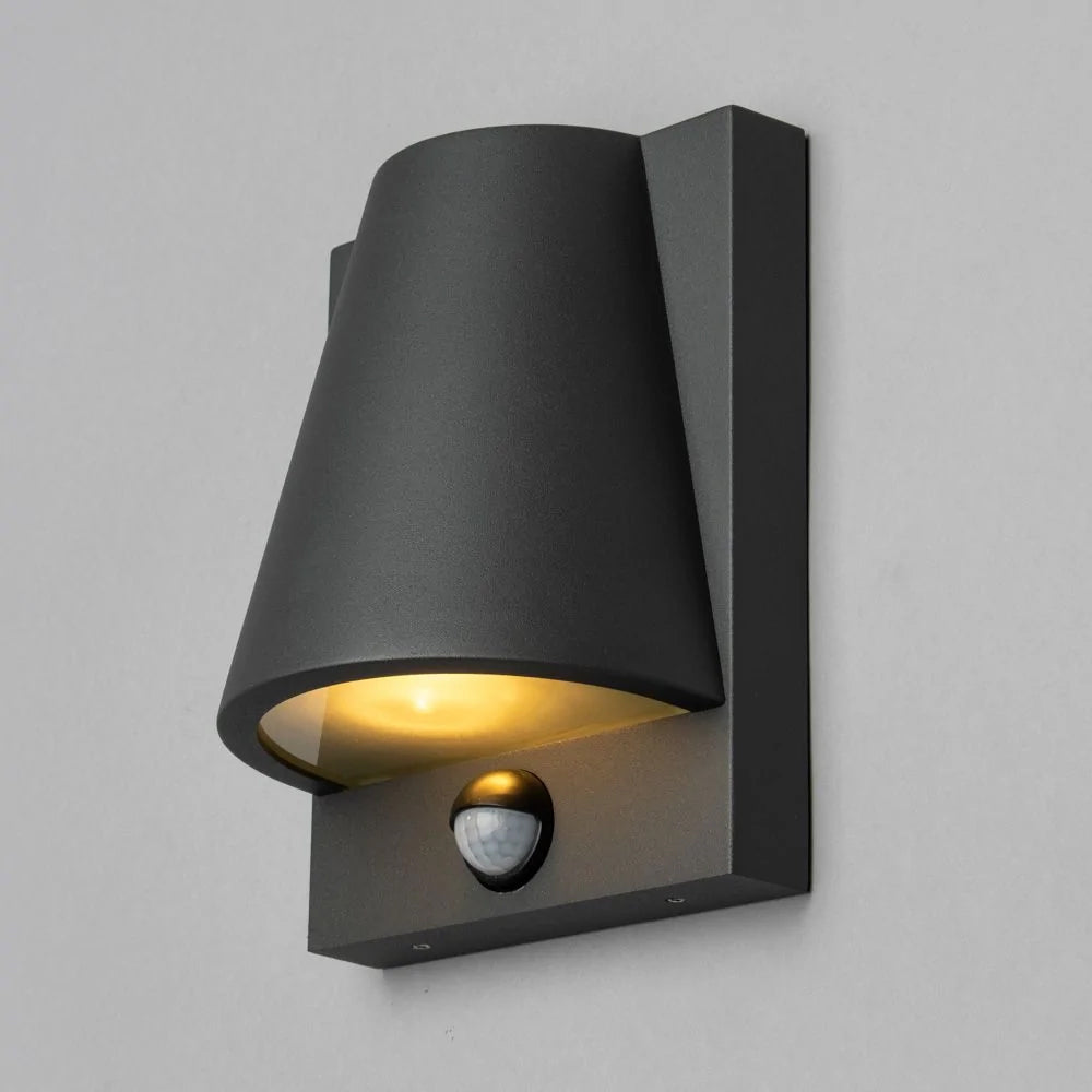 VESOUL | Outdoor Down Wall Porch Lantern Spot Light | GU10 | IP43 | Anthracite | PIR Motion Sensor