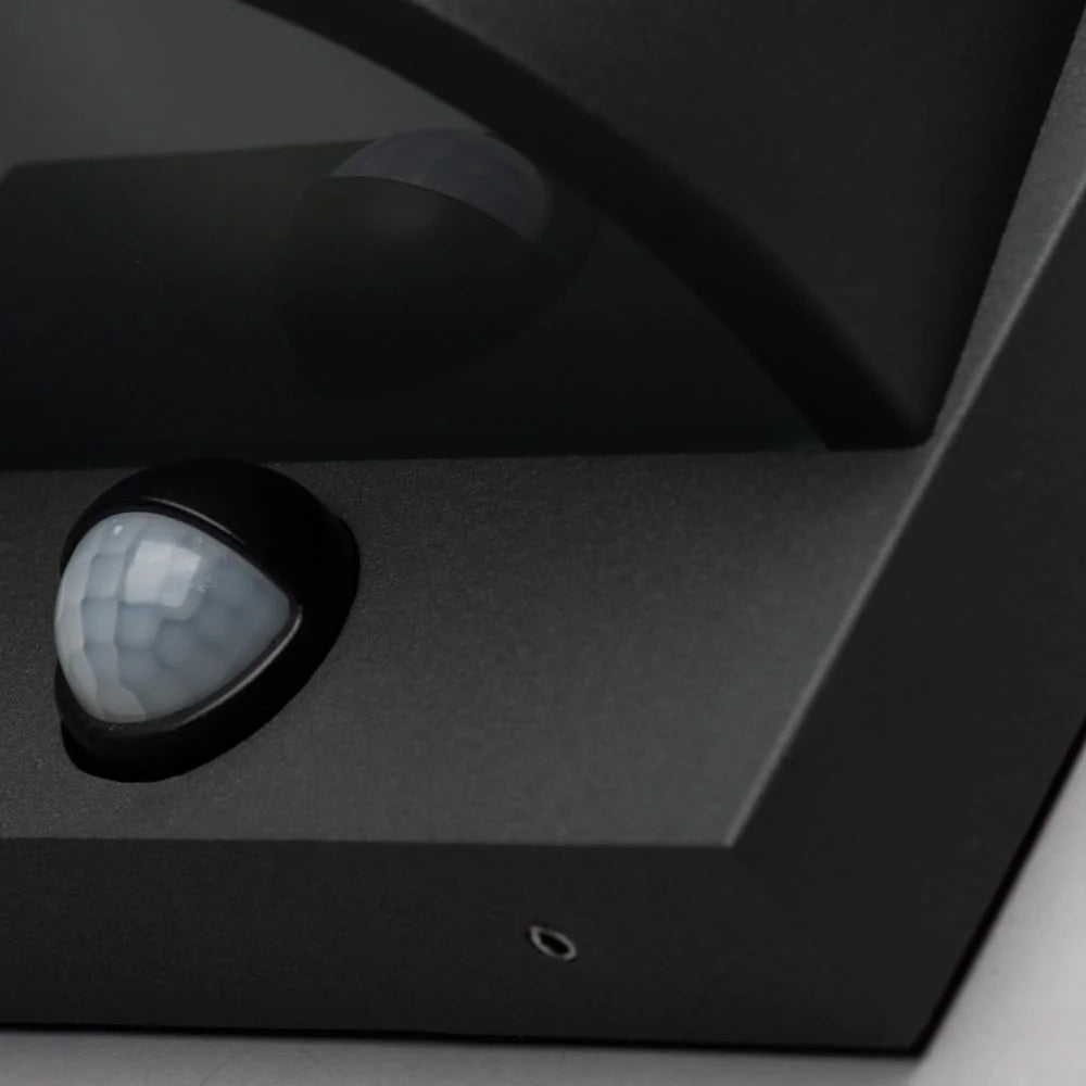 VESOUL | Outdoor Down Wall Porch Lantern Spot Light | GU10 | IP43 | Anthracite | PIR Motion Sensor