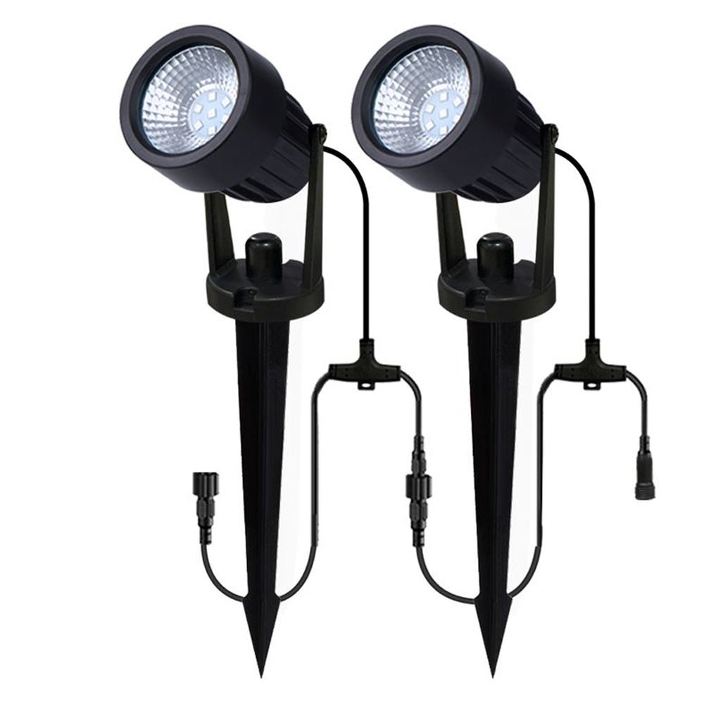 LAPIN | 2 x Adjustable Outdoor Garden Wall or Spike Ground Spot Light EXTENSION KIT | 3W LED | IP65 | Black | 4000K Neutral White - LightHub Direct