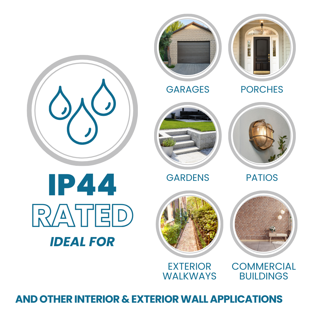 DAVEY | Outdoor Caged Round Industrial Marine Nautical Wall Porch Bulkhead Light | E27 | IP44 | Gold