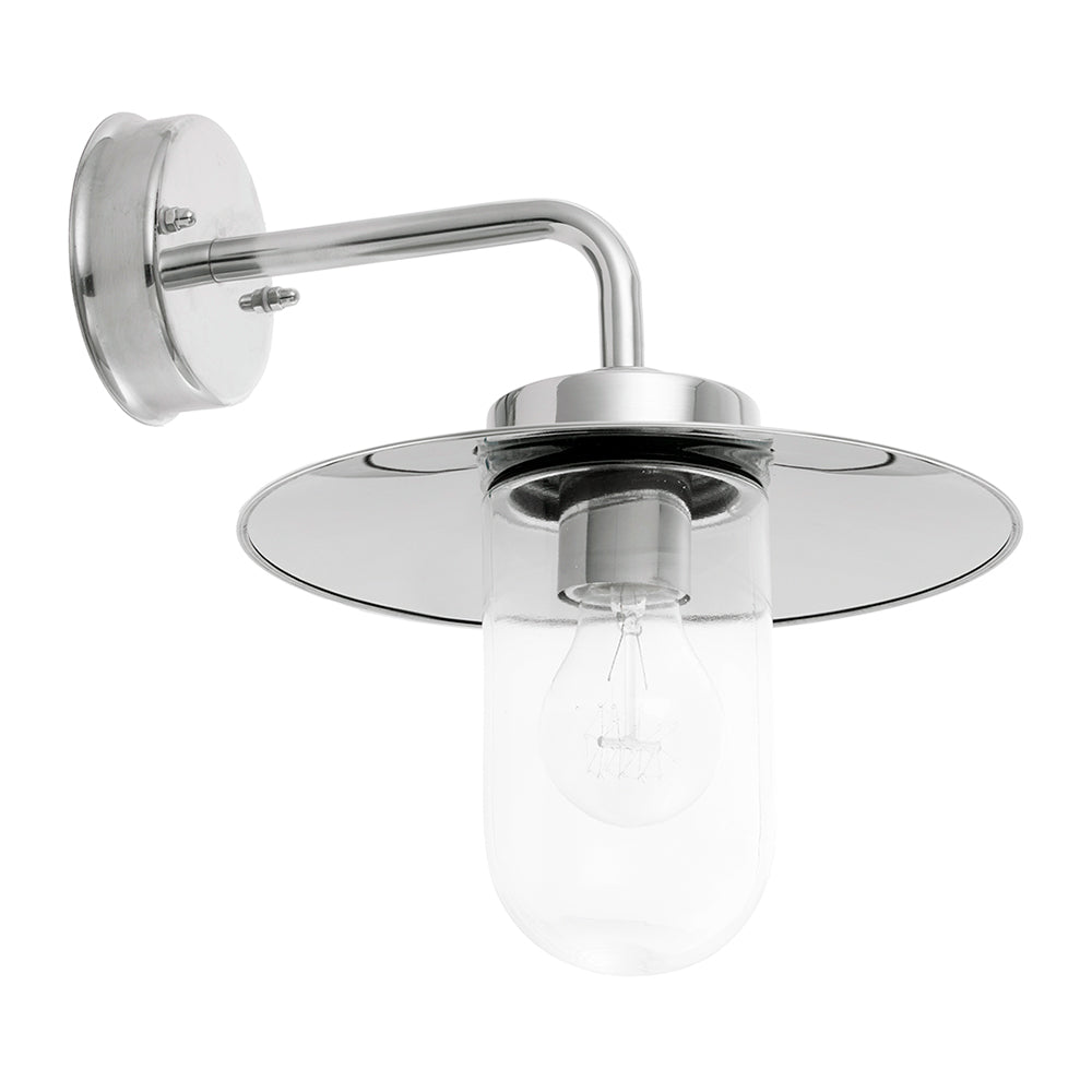 ADDISON | Outdoor Fisherman Vintage Lantern Porch Barn Wall Light | E27 | IP44 | Polished Stainless Steel