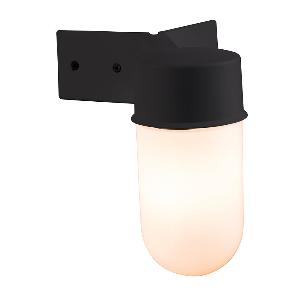 Outdoor Corner Wall Light Fitting | LED CCT 8W E27 | CCT Tri-Colour | IP44 | Black