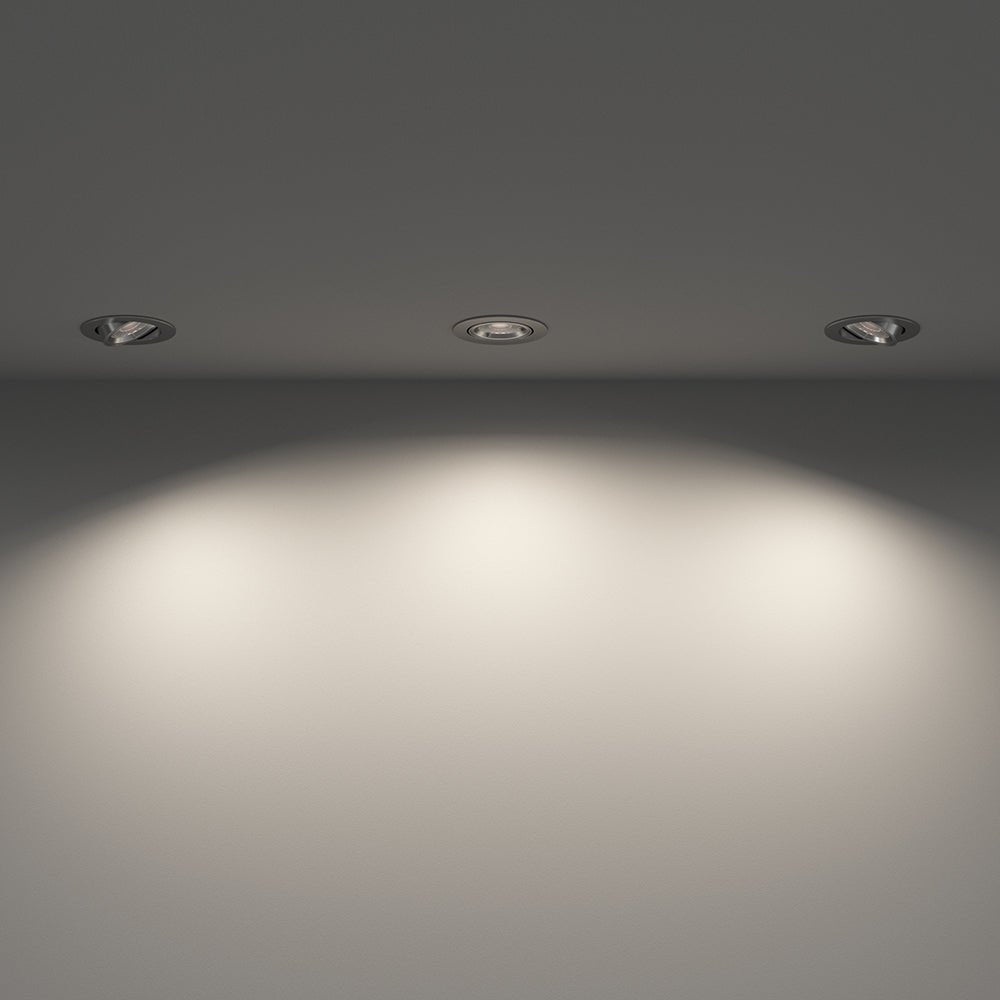 LED Adjustable Tilt Recessed Dimmable Downlight Fitting | 6W GU10 | 6000K Daylight White | IP20 | Polished Chrome - LightHub Direct