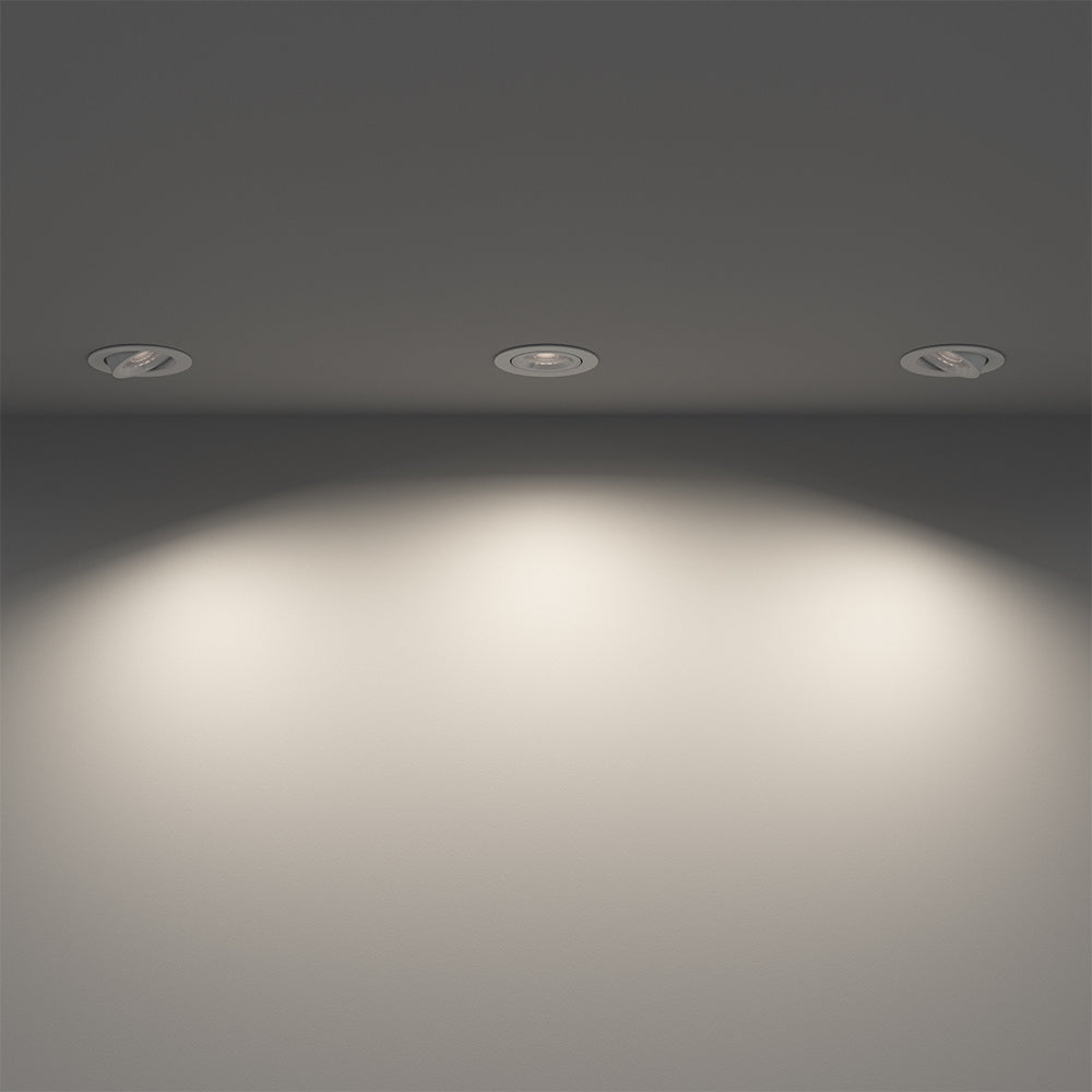 LED Adjustable Tilt Recessed Dimmable Downlight Fitting | 6W GU10 | 3000K Warm White | IP20 | White