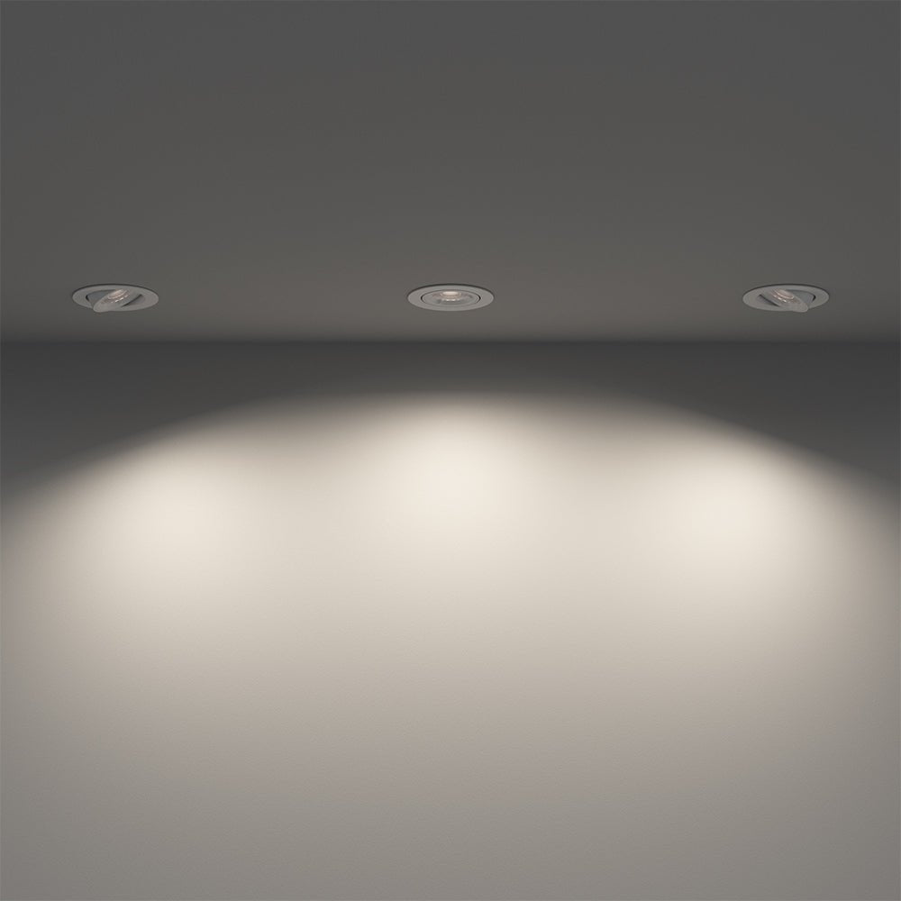 LED Adjustable Tilt Recessed Dimmable Downlight Fitting | 6W GU10 | 6000K Daylight White | IP20 | White - LightHub Direct