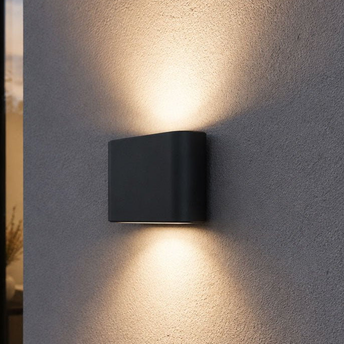 FELIX Up / Down Outdoor Aluminium Garden Porch Wall Light | LED | IP65 | Matte Black - LightHub Direct