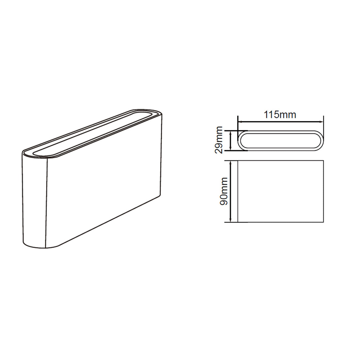 FELIX Up / Down Outdoor Aluminium Garden Porch Wall Light | LED | IP65 | Dark Grey