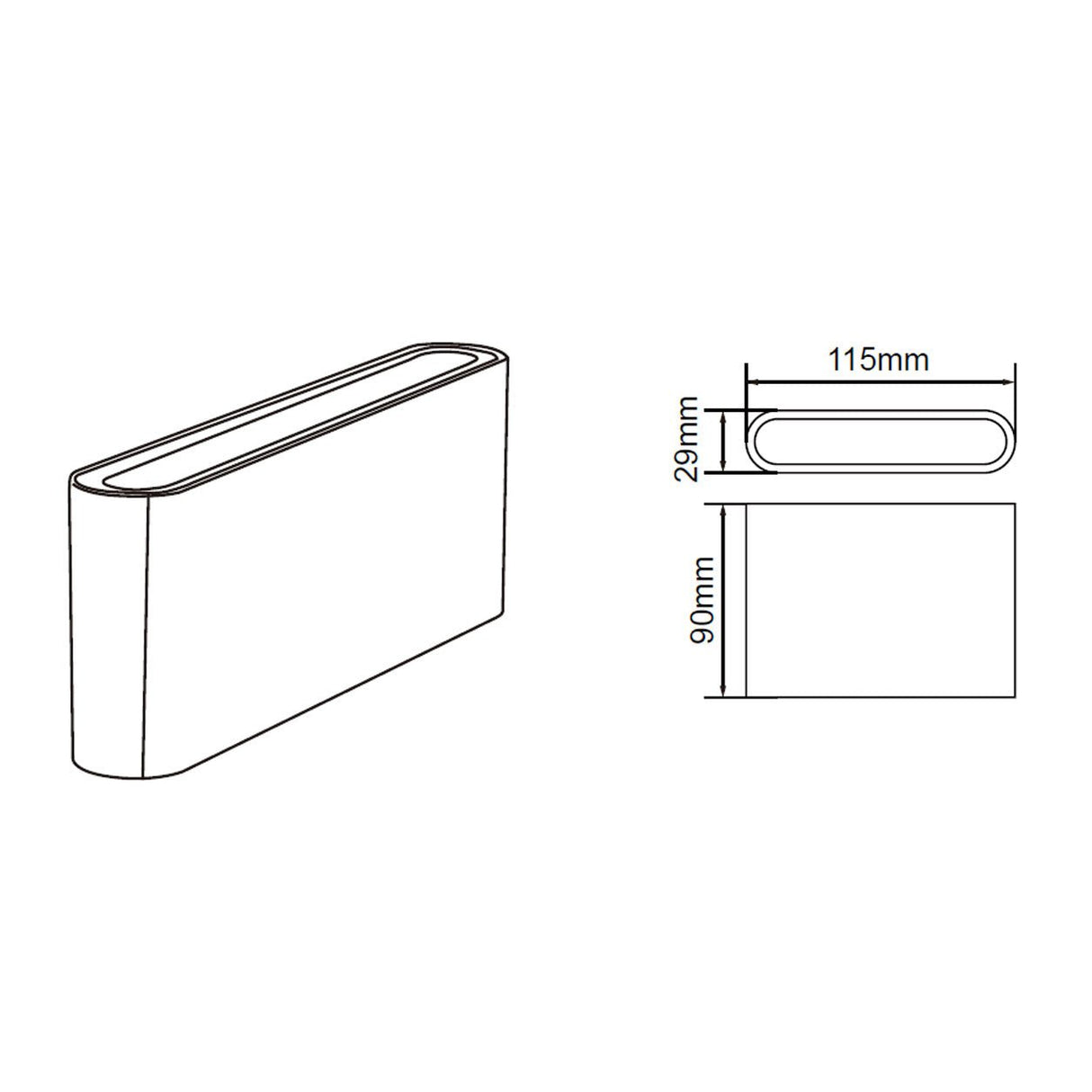 FELIX Up / Down Outdoor Aluminium Garden Porch Wall Light | LED | IP65 | Dark Grey - LightHub Direct