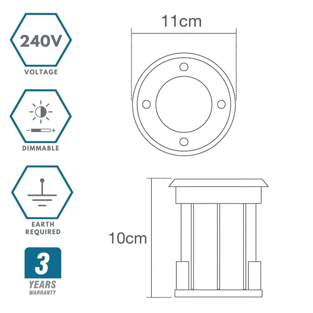 PAN | Outdoor Ground & Drive - Over Light | GU10 IP67 | Stainless Steel - LightHub Direct