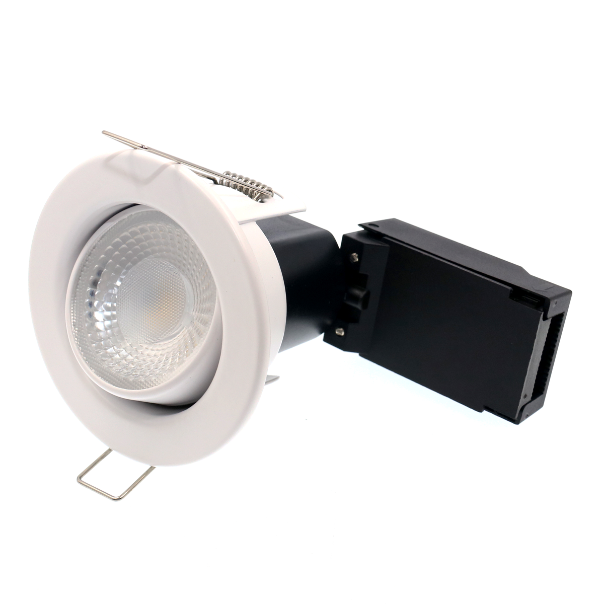 Fire Rated Dimmable Tilt Adjustable Downlight | LED 5W 480lm | 3000K Warm White | IP65 | White