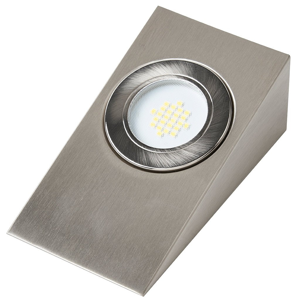 Surface Wedge Under Cabinet Light | LED 1.5W | IP44 | 4000K Neutral White | Satin Nickel - LightHub Direct