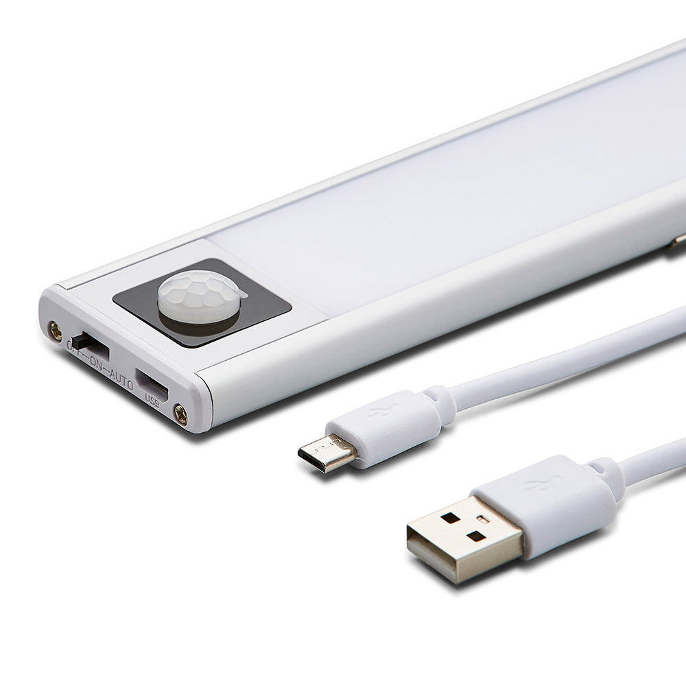 LED Cupboard / Wardrobe / Under Cabinet Rechargable USB Strip Light | LED 4W | IP20 | 4000K Neutral White | PIR Motion Sensor | 800mm