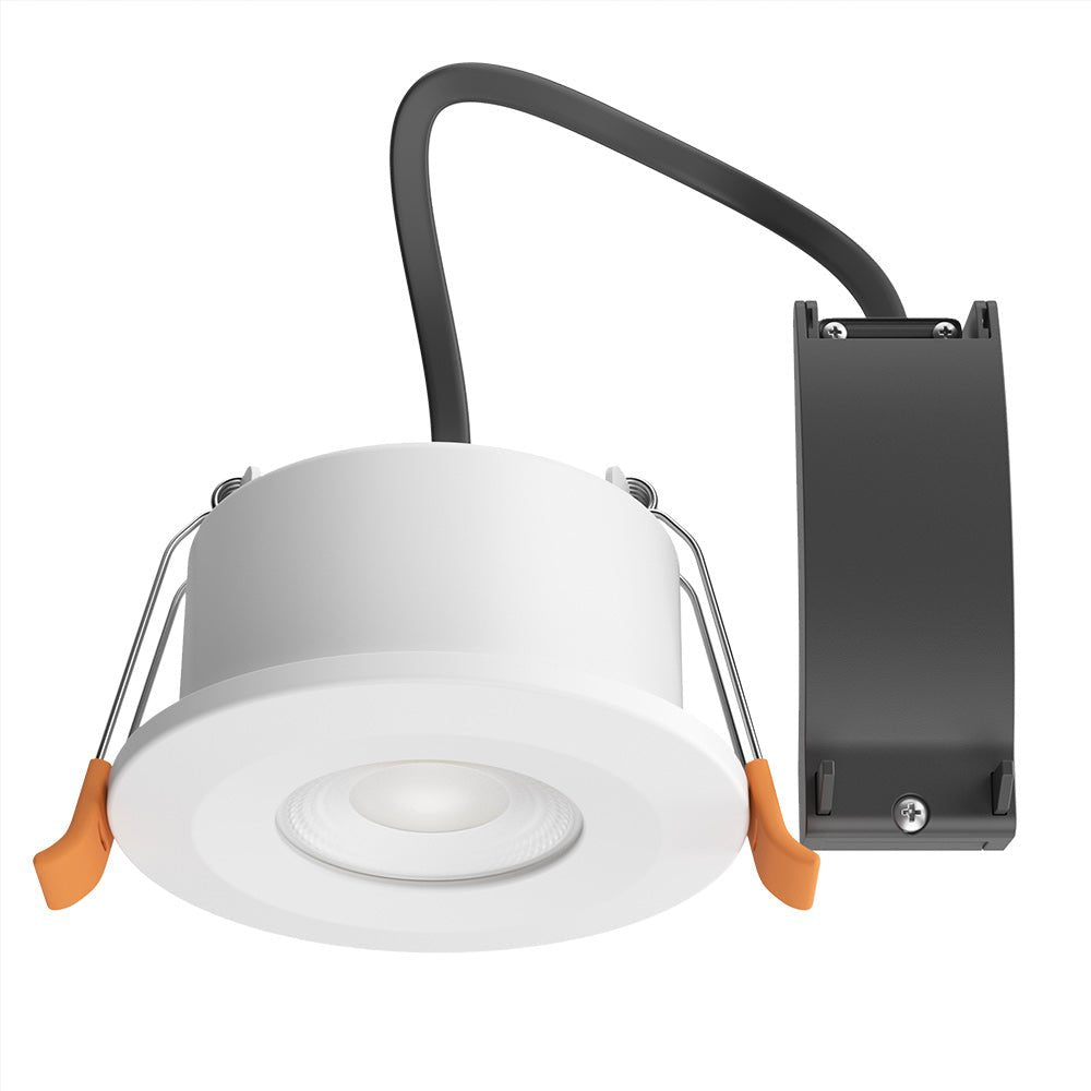 STRATA 5 | Tri - Colour CCT | LED Fire Rated Downlight | Dimmable 5W 600lm | IP65 | White | TRADE 40 Pack - LightHub Direct