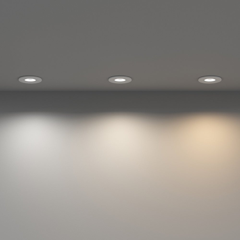 STRATA 5 | Tri - Colour CCT | LED Fire Rated Downlight | Dimmable 5W 600lm | IP65 | White | TRADE 40 Pack - LightHub Direct