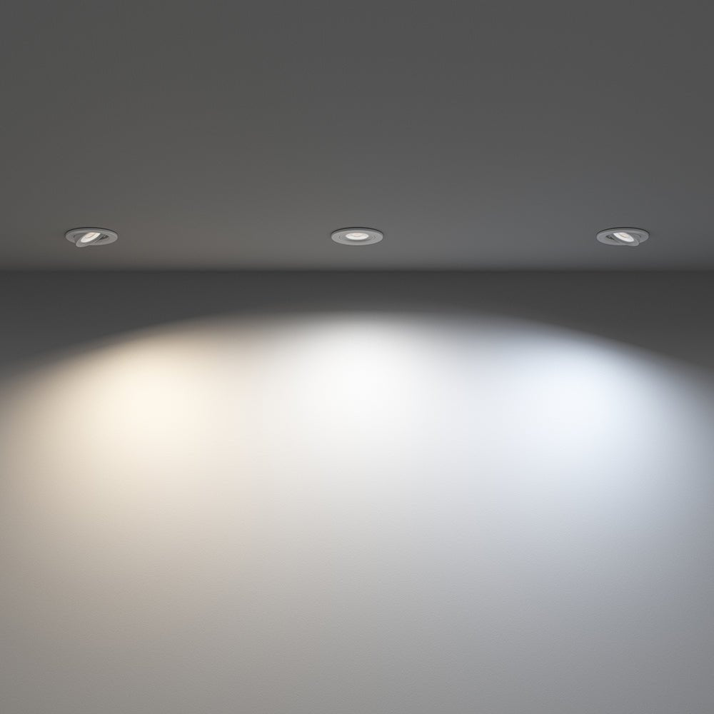 SPEY | Quad - Colour CCT | LED Tilt Adjustable Fire Rated Downlight | Dimmable 7W 750lm | IP65 | White - LightHub Direct