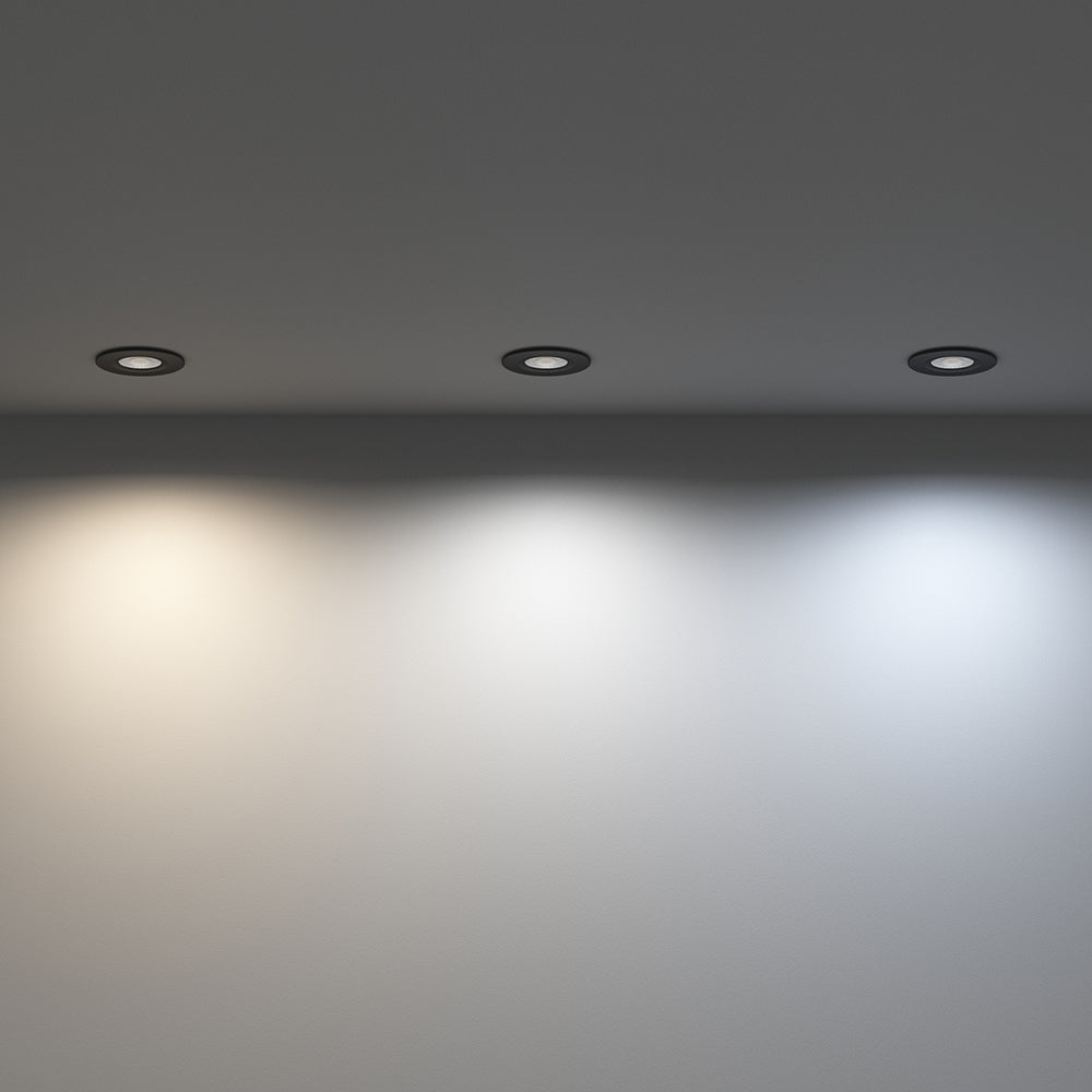 ONYX | Quad-Colour CCT | LED Fire Rated Downlight | Dimmable 7W 750lm | IP65 | Black