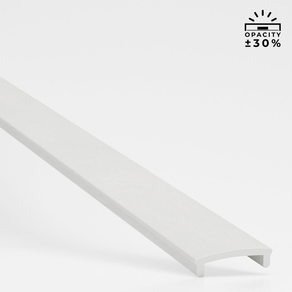 JXS LED Tape Slim Surface Mounted Profile | Fits 12mm Tape | 2.5m Length | Aluminium Extrusion Silver | Opal Diffuer