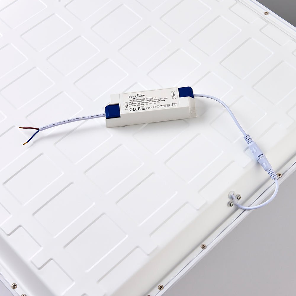 AIRO | 600x600mm Recessed Panel Light | 3hr Emergency Function | 4000K Neutral White | LED 30W 3600lm | For Suspended Modular Ceiling Tile | 6 Pack - LightHub Direct