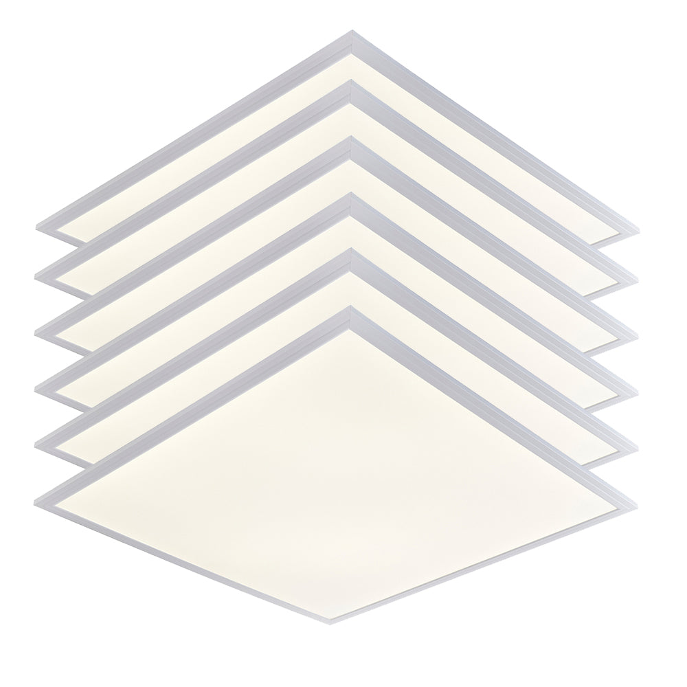 STRATUS | LED 600x600mm | Recessed Light Panels 6 PACK | 4000K Neutral White | 40W 4000lm | Office Suspended Ceiling White