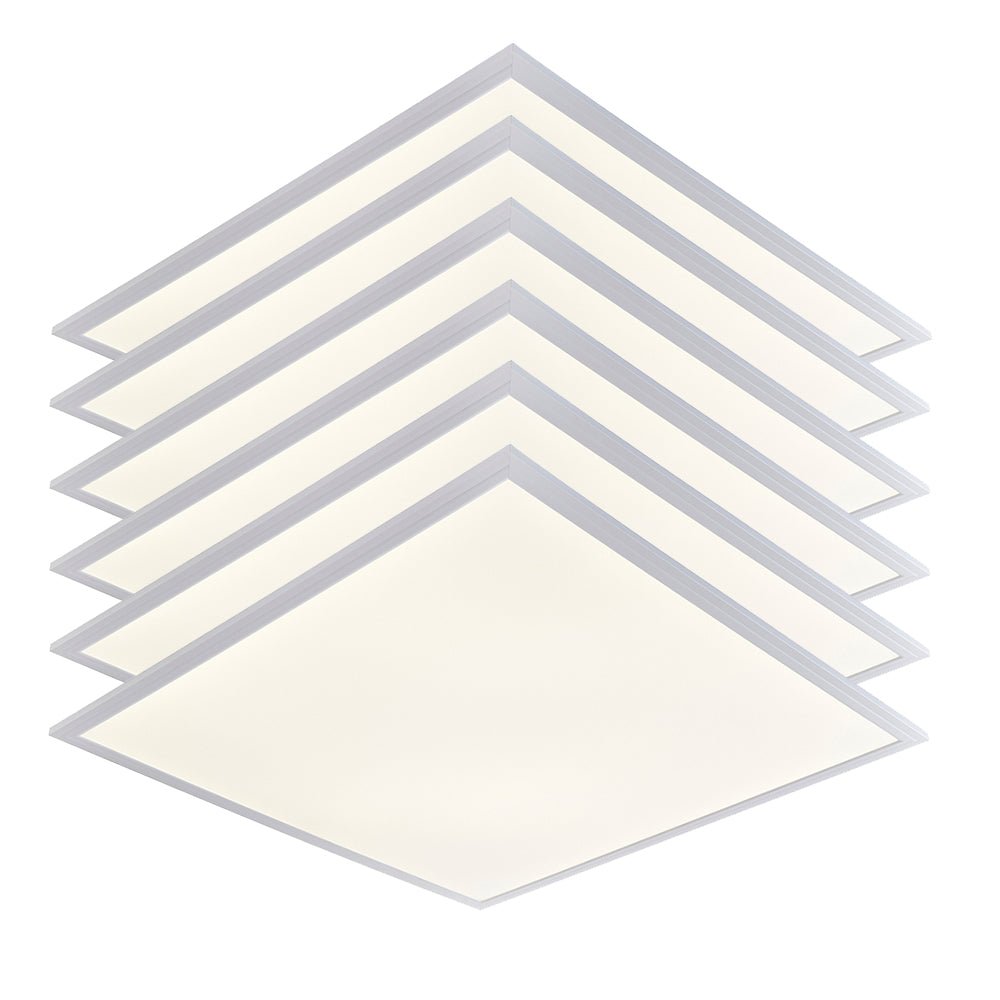 AIRO | 600x600mm Recessed Panel Light | 3hr Emergency Function | 4000K Neutral White | LED 30W 3600lm | For Suspended Modular Ceiling Tile | 6 Pack - LightHub Direct