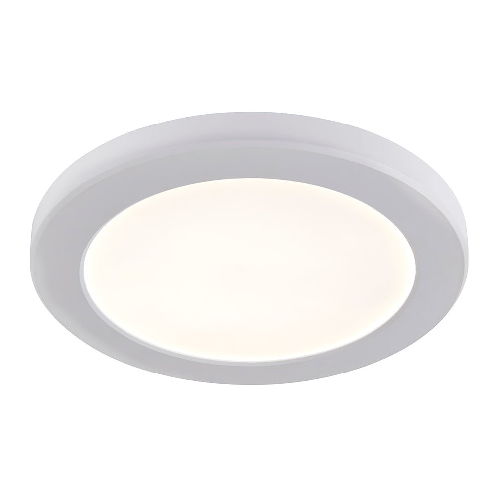 Adjustable Slim Flat Recessed / Surface Round Downlight Panel Light Fitting | LED 18W 1800lm | CCT Tri - Colour | IP44 - LightHub Direct