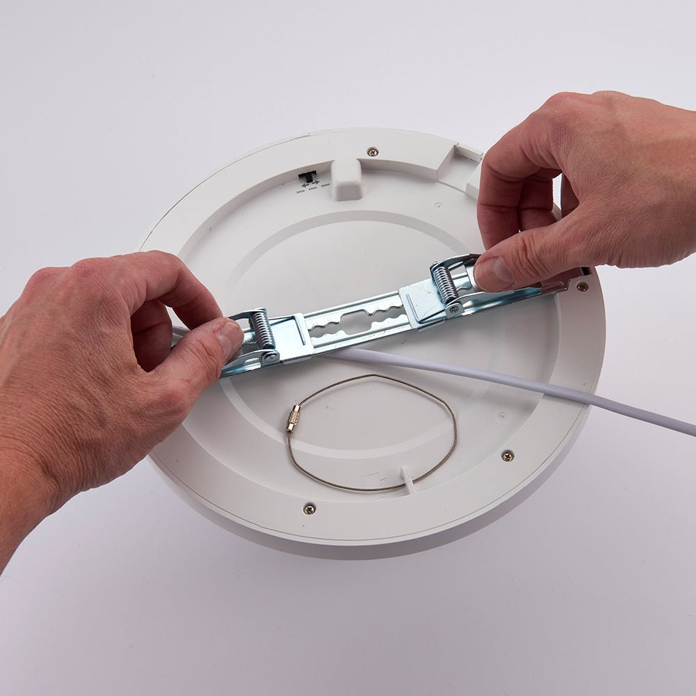 Adjustable Slim Flat Recessed / Surface Round Downlight Panel Light Fitting | LED 18W 1800lm | CCT Tri - Colour | IP44 - LightHub Direct