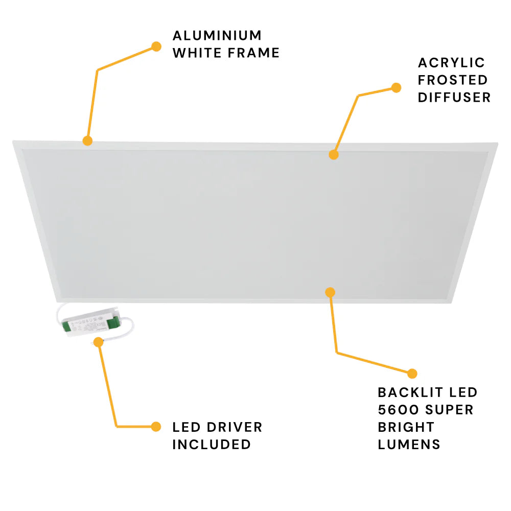 STRATUS PRO | LED 1200x600mm | TP(a) Rated Recessed Light Panels | 6000K | 40W 5600lm IP40 | Office Suspended Ceiling White