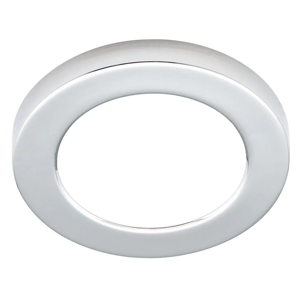 Adjustable Slim Flat Recessed / Surface Round Downlight Panel Light Fitting | LED 12W 1200lm | CCT Tri-Colour | IP44 | Chrome