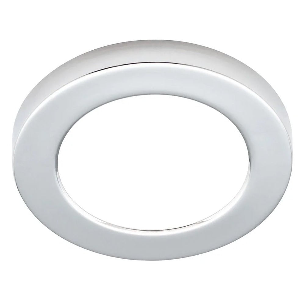 Adjustable Slim Flat Recessed / Surface Round Downlight Panel Light Fitting | LED 12W 1200lm | CCT Tri - Colour | IP44 | Chrome - LightHub Direct