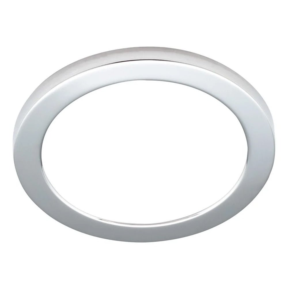 Adjustable Slim Flat Recessed / Surface Round Downlight Panel Light Fitting | LED 18W 1800lm | CCT Tri - Colour | IP44 | Chrome - LightHub Direct