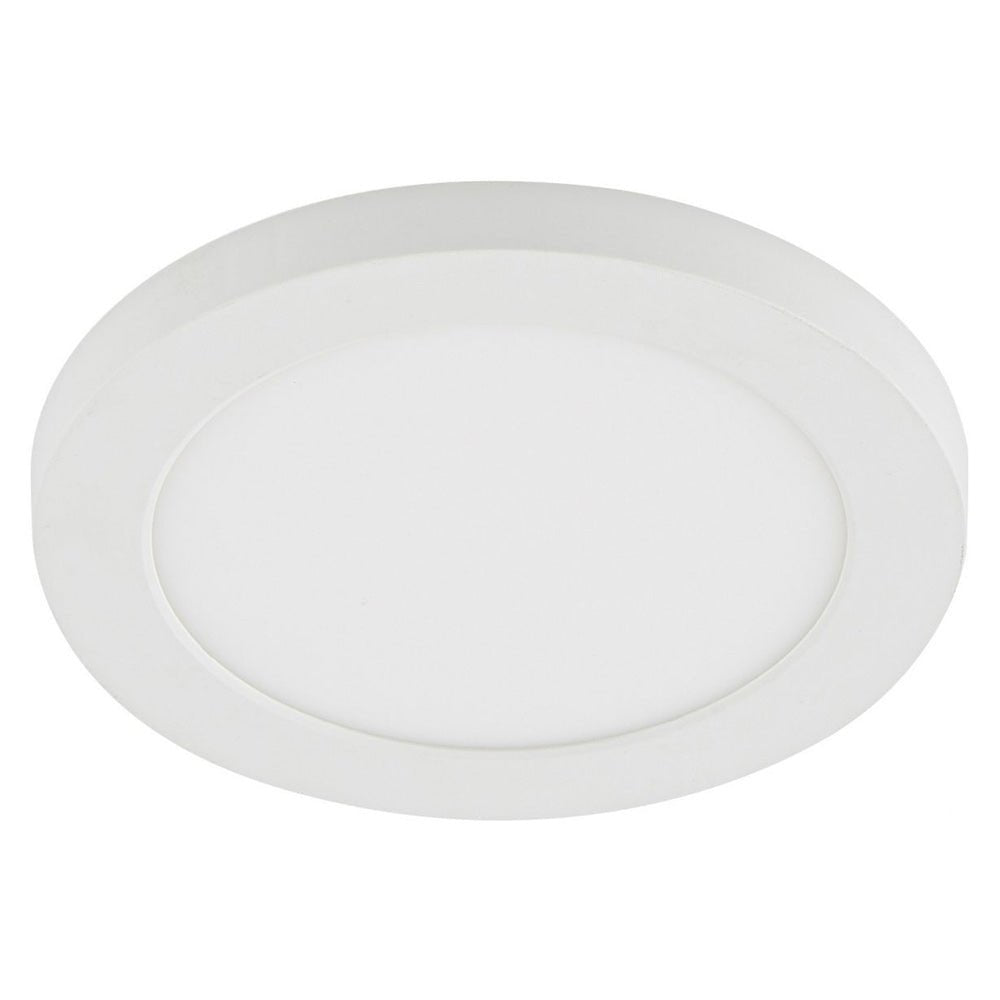Adjustable Slim Flat Recessed / Surface Round Downlight Panel Light Fitting | LED 12W 1200lm | CCT Tri - Colour | IP44 | White - LightHub Direct