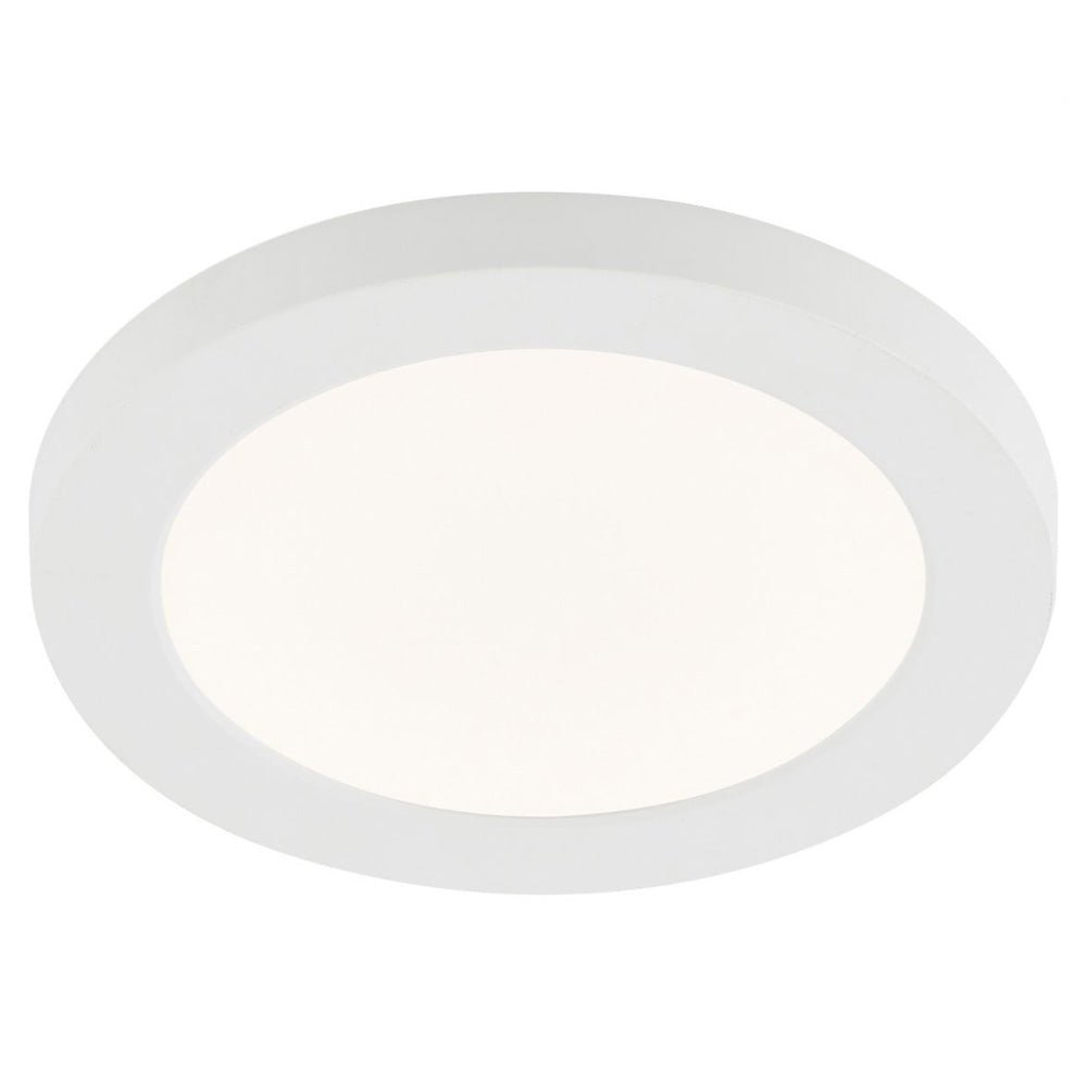 Adjustable Slim Flat Recessed / Surface Round Downlight Panel Light Fitting | LED 12W 1200lm | CCT Tri - Colour | IP44 | White - LightHub Direct