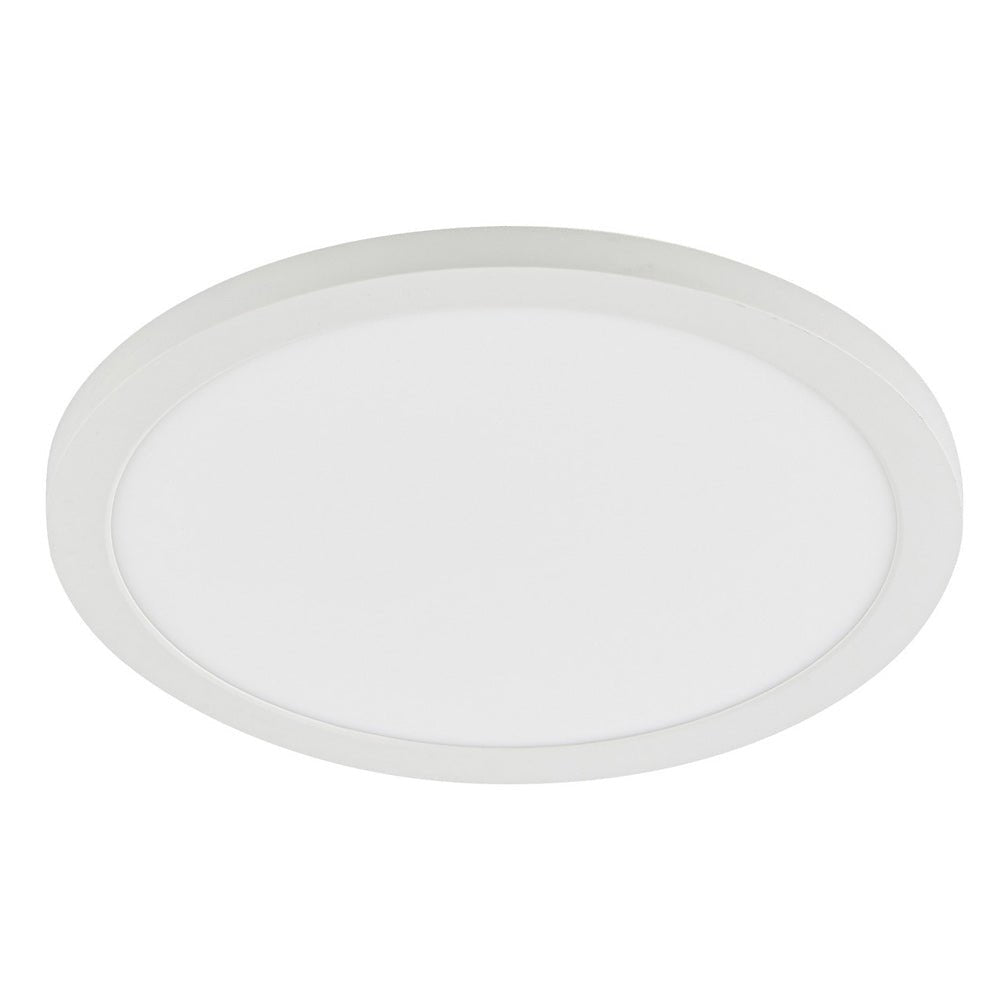 Adjustable Slim Flat Recessed / Surface Round Downlight Panel Light Fitting | LED 24W 2400lm | CCT Tri - Colour | IP44 | White - LightHub Direct
