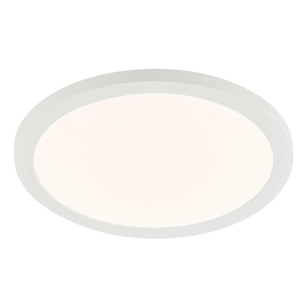 Adjustable Slim Flat Recessed / Surface Round Downlight Panel Light Fitting | LED 24W 2400lm | CCT Tri - Colour | IP44 | White - LightHub Direct