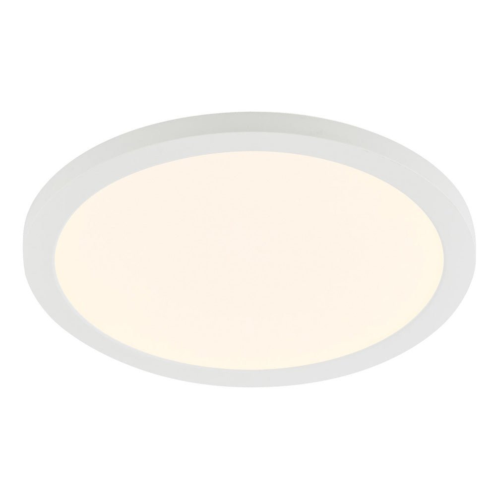 Adjustable Slim Flat Recessed / Surface Round Downlight Panel Light Fitting | LED 24W 2400lm | CCT Tri - Colour | IP44 | White - LightHub Direct