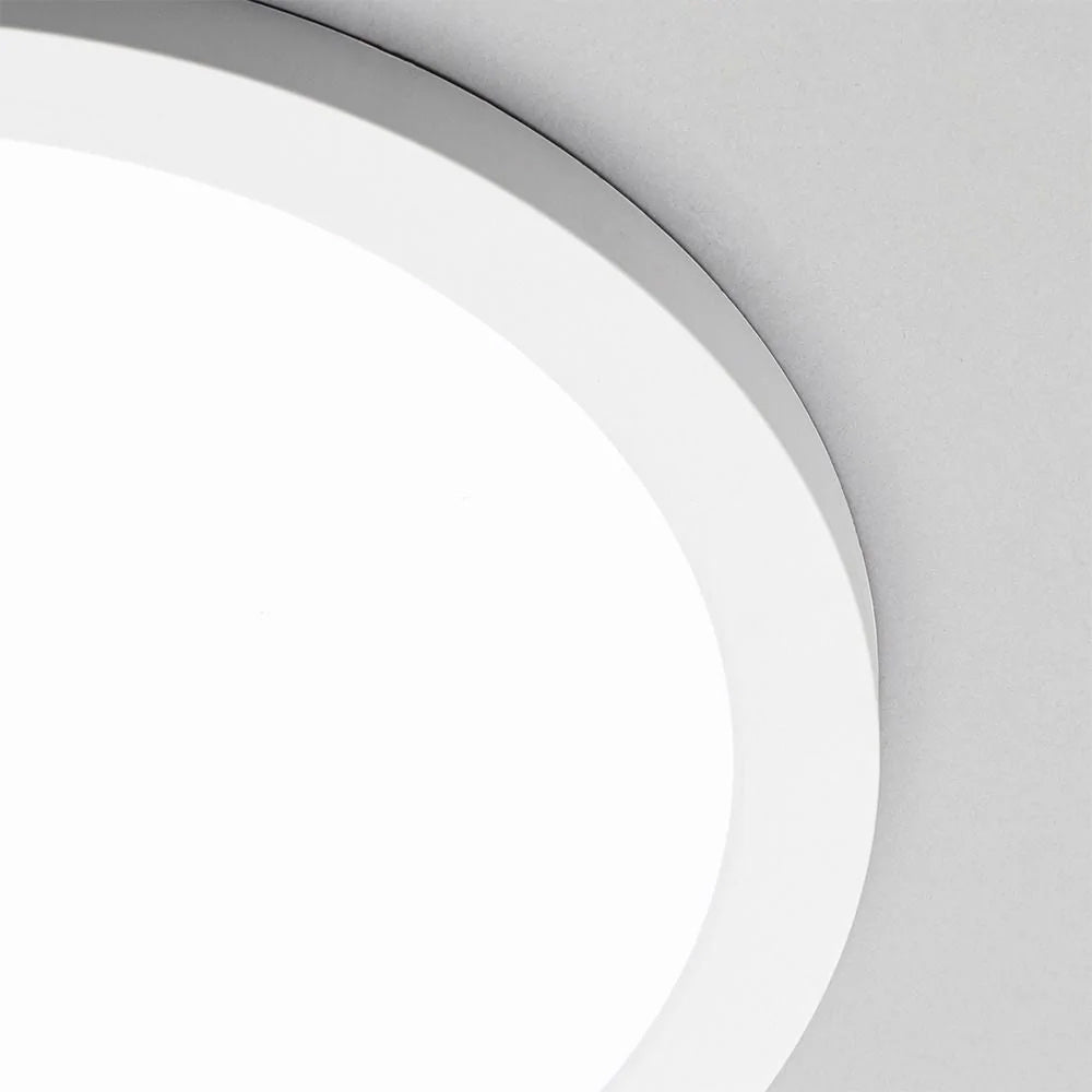 Adjustable Slim Flat Recessed / Surface Round Downlight Panel Light Fitting | LED 24W 2400lm | CCT Tri-Colour | IP44 | White