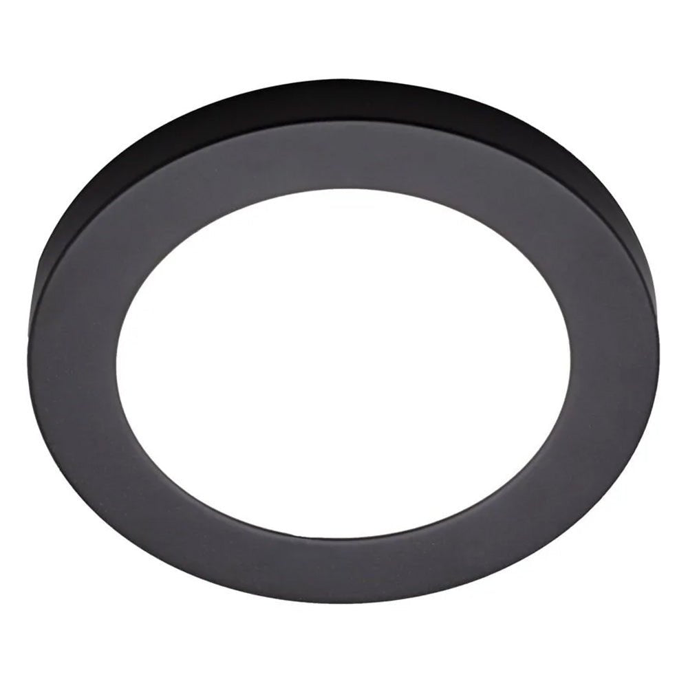 Adjustable Slim Flat Recessed / Surface Round Downlight Panel Light Fitting | LED 12W 1200lm | CCT Tri - Colour | IP44 | Black - LightHub Direct