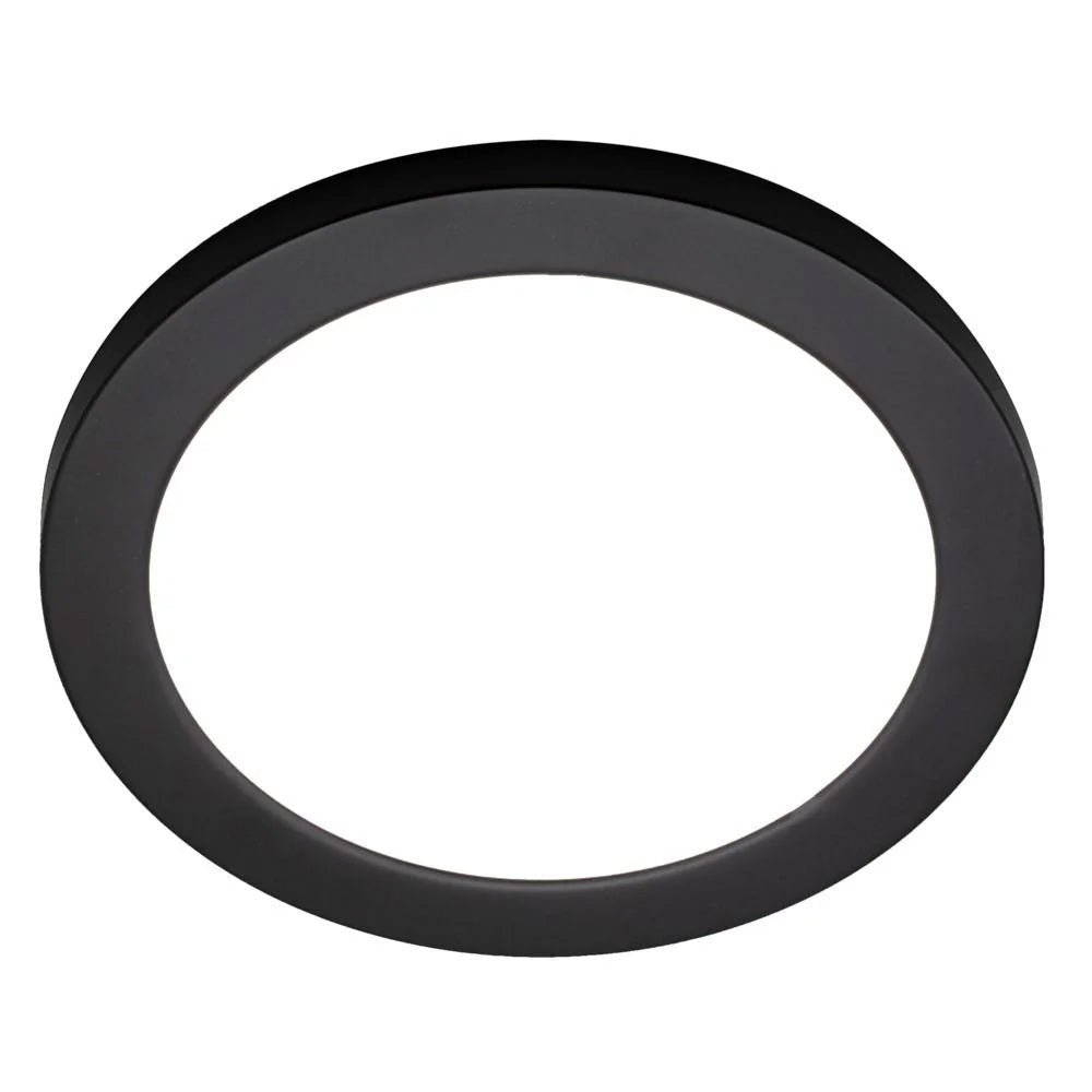 Adjustable Slim Flat Recessed / Surface Round Downlight Panel Light Fitting | LED 18W 1800lm | CCT Tri - Colour | IP44 | Black - LightHub Direct
