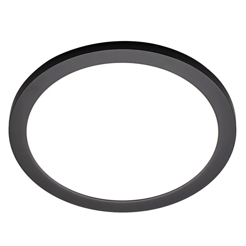 Adjustable Slim Flat Recessed / Surface Round Downlight Panel Light Fitting | LED 24W 2400lm | CCT Tri-Colour | IP44 | Black