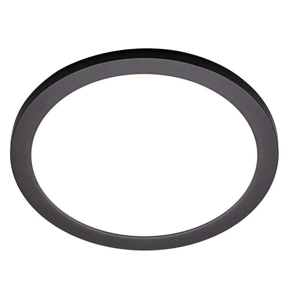 Adjustable Slim Flat Recessed / Surface Round Downlight Panel Light Fitting | LED 24W 2400lm | CCT Tri - Colour | IP44 | Black - LightHub Direct