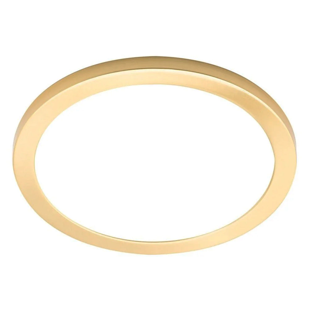 Adjustable Slim Flat Recessed / Surface Round Downlight Panel Light Fitting | LED 24W 2400lm | CCT Tri-Colour | IP44 | Satin Brass