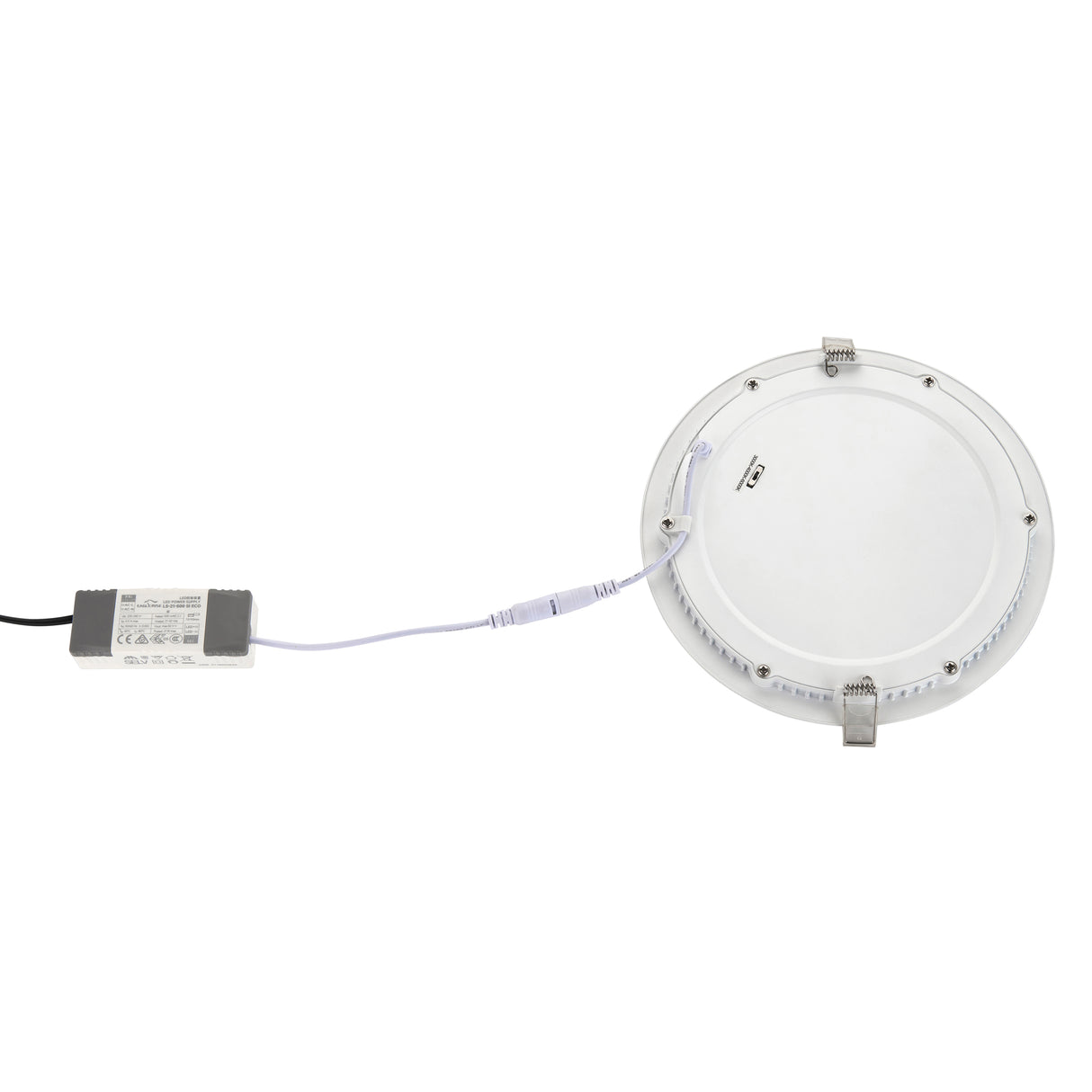 Slim Flat Recessed Round Downlight Panel Light Fitting | LED 18W 1600lm | CCT Tri-Colour | IP44 | White