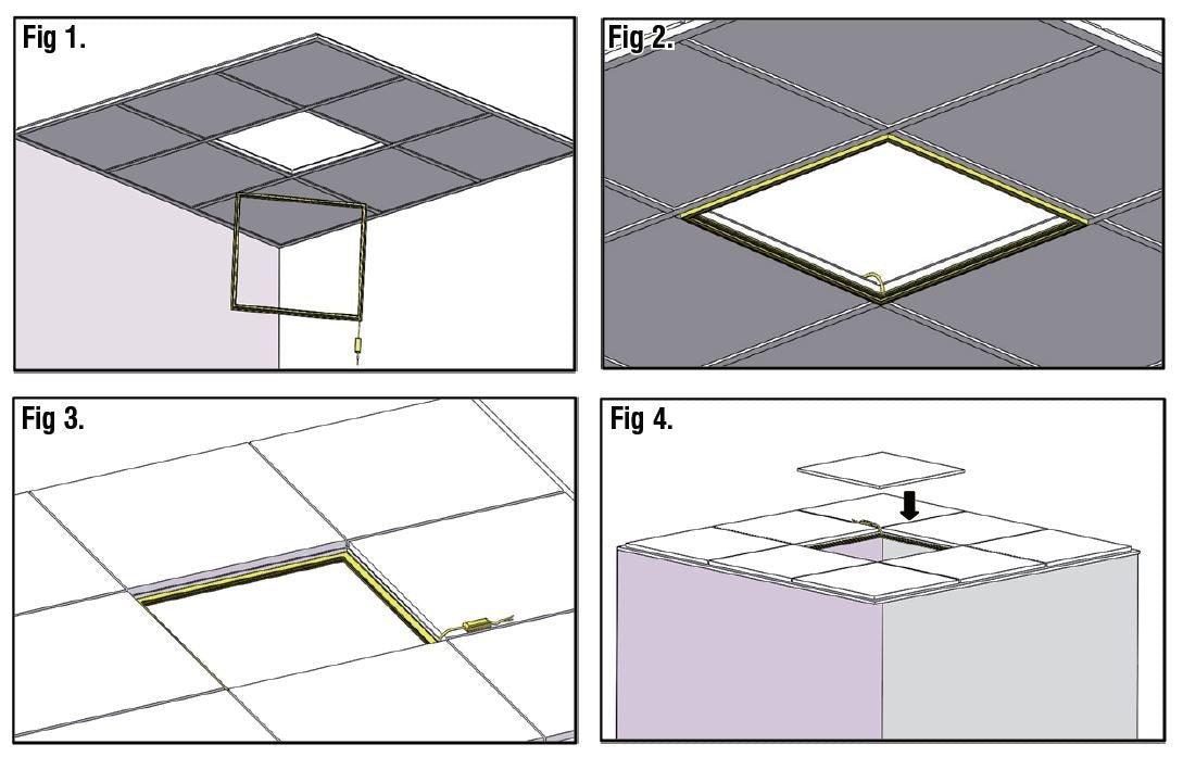 LED 600x600mm | Recessed Frame Light Panels | 4000K Neutral White | 40W 4000lm | Office Ceiling | White - LightHub Direct