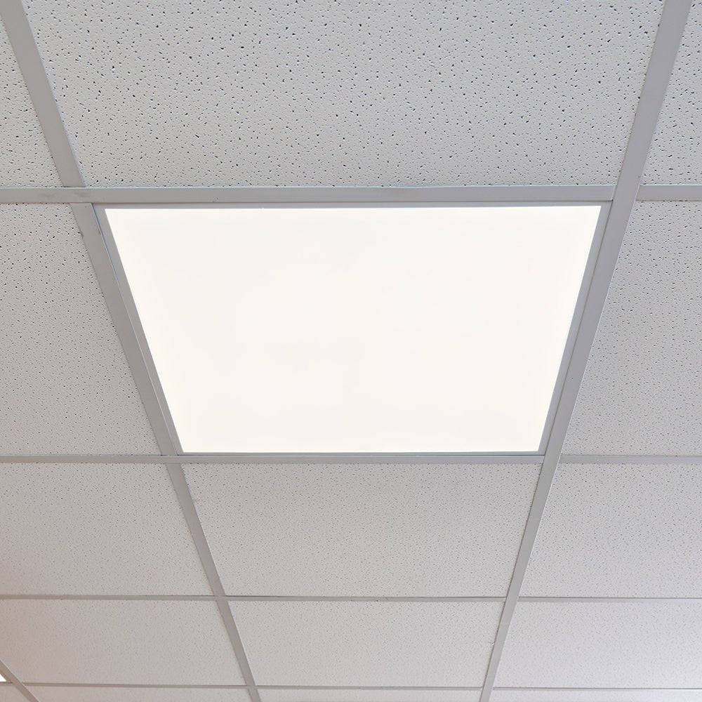 AIRO | 600x600mm Recessed Panel Light | 3hr Emergency Function | 4000K Neutral White | LED 30W 3600lm | For Suspended Modular Ceiling Tile | 6 Pack - LightHub Direct